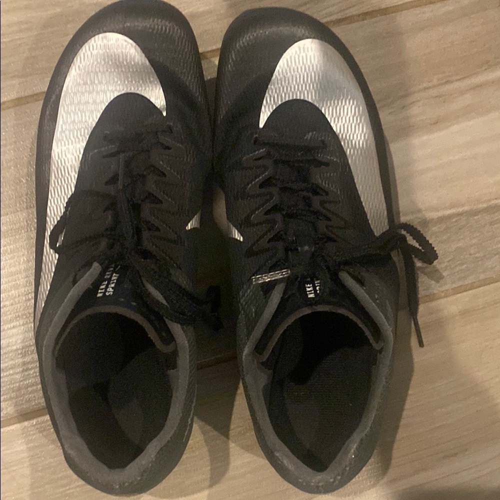 Nike Black and Silver Track spikes size 9.5